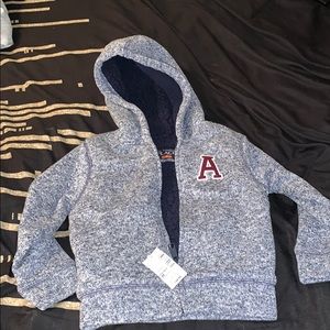 Sweat zipper hoodie with Sherpa lining